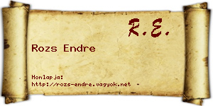 Rozs Endre névjegykártya