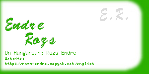 endre rozs business card